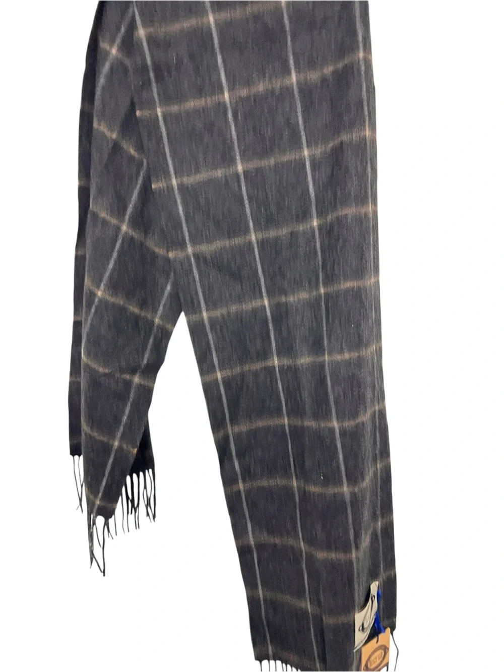 New Aran Sweater Market Pure Wool Check Herringbone Fringe‎ Scarf